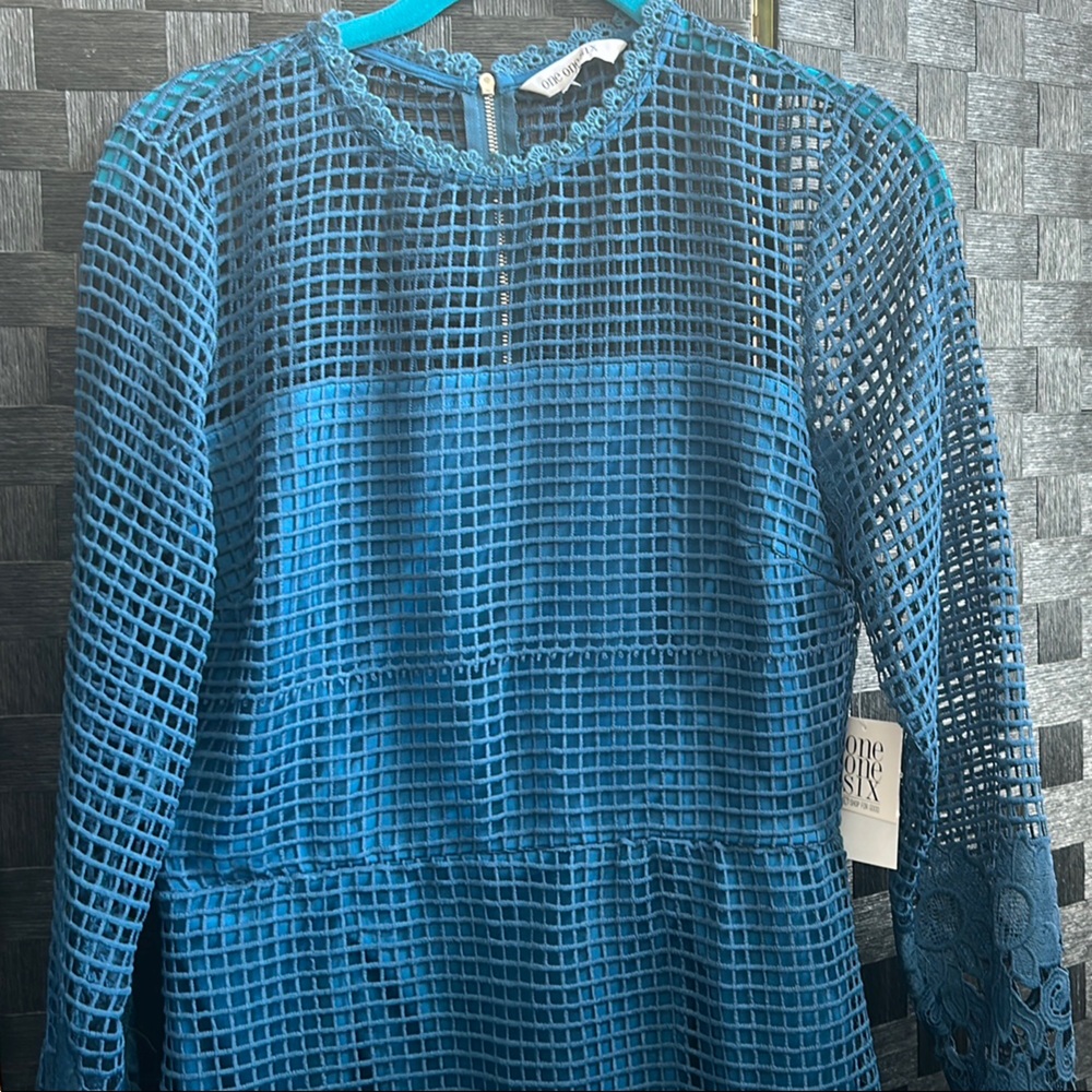 Blue Lace Mini Dress (NWT)